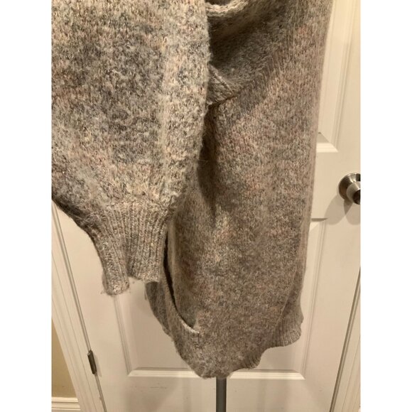 Free People Gray Multicolor W/Deep V-Neck Knit Sweater, Size XS - Picture 5 of 8